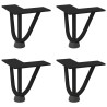 Pieds en épingle à cheveux pour table basse 4 pièces Noir 10 cm Acier massif 568199568199
