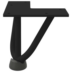 Pieds en épingle à cheveux pour table basse 4 pièces Noir 10 cm Acier massif 568199568199