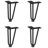 Pieds en épingle à cheveux pour table basse 4 pièces Noir 20 cm Acier massif 568202568202