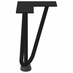 Pieds en épingle à cheveux pour table basse 4 pièces Noir 20 cm Acier massif 568202568202