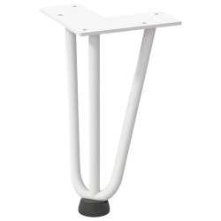 Pieds en épingle à cheveux pour table basse 4 pièces Blanc 20 cm Acier massif 568203568203