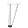 Pieds en épingle à cheveux pour table basse 4 pièces Blanc 20 cm Acier massif 568203568203