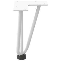 Pieds en épingle à cheveux pour table basse 4 pièces Blanc 20 cm Acier massif 568203568203
