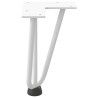 Pieds en épingle à cheveux pour table basse 4 pièces Blanc 20 cm Acier massif 568203568203