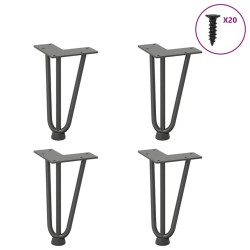 Pieds en épingle à cheveux pour table basse 4 pièces Anthracite 20 cm Acier massif 568204568204