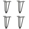 Pieds en épingle à cheveux pour table basse 4 pièces Anthracite 20 cm Acier massif 568204568204