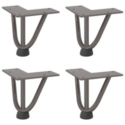 Pieds en épingle à cheveux pour table basse 4 pièces Acier naturel 10 cm Acier massif 568205568205