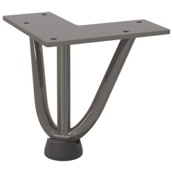 Pieds en épingle à cheveux pour table basse 4 pièces Acier naturel 10 cm Acier massif 568205568205