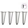 Pieds en épingle à cheveux pour table basse 4 pièces Acier naturel 30 cm Acier massif 568208568208