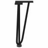 Pieds en épingle à cheveux pour table basse 4 pièces Noir 30 cm Acier massif 568209568209