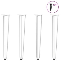 Pieds en épingle à cheveux pour consoles, lot de 4, blanc, 72 cm, acier massif 568210568210