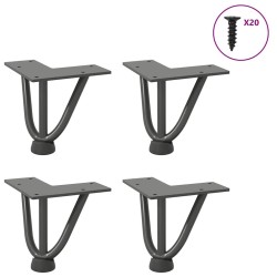 Pieds en épingle à cheveux pour table basse 4 pièces Anthracite 10 cm Acier massif 568211568211