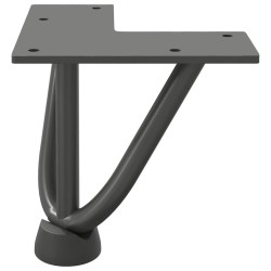 Pieds en épingle à cheveux pour table basse 4 pièces Anthracite 10 cm Acier massif 568211568211