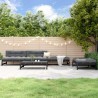 Salon de jardin 5 pcs noir bois massif de pin 568215568215