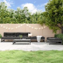 Salon de jardin 5 pcs gris bois massif de pin 568216568216