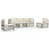 Salon de jardin 5 pcs avec coussins anthracite résine tressée 568218568218