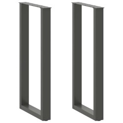 Pieds de table de bar en U 2 pièces Anthracite 50 x (100-101) cm Acier 568220568220
