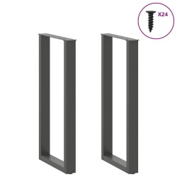 Pieds de table de bar en U 2 pièces Anthracite 50 x (100-101) cm Acier 568220568220