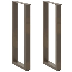 Pieds de table de bar en forme de U, 2 pièces, acier naturel, 50 x (100-101) cm 568221568221
