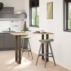 Pieds de table de bar en forme de U, 2 pièces, acier naturel, 50 x (100-101) cm 568221568221