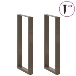 Pieds de table de bar en forme de U, 2 pièces, acier naturel, 50 x (100-101) cm 568221568221