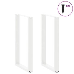 Pieds de table de bar en U, 2 pièces, blanc, 60 x (100-101) cm, acier 568222568222