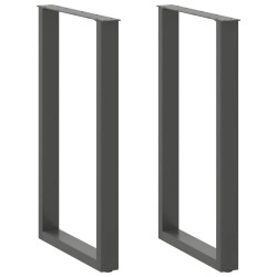 Pieds de table de bar en U 2 pièces Anthracite 60 x (100-101) cm Acier 568224568224