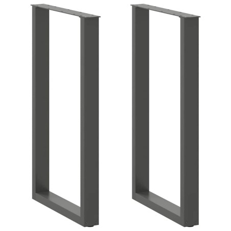 Pieds de table de bar en U 2 pièces Anthracite 60 x (100-101) cm Acier 568224568224