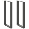 Pieds de table de bar en U 2 pièces Anthracite 60 x (100-101) cm Acier 568224568224