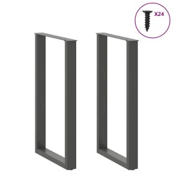 Pieds de table de bar en U 2 pièces Anthracite 60 x (100-101) cm Acier 568224568224