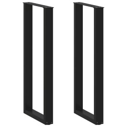Pieds de table de bar en U, 2 pièces, noir, 40 x (110-111) cm, acier 568225568225