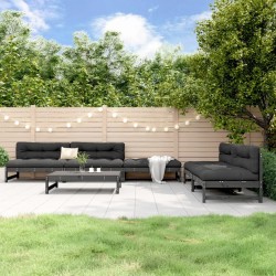 Salon de jardin 6 pcs Gris Bois de pin massif 568227568227