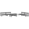 Salon de jardin 6 pcs Gris Bois de pin massif 568227568227