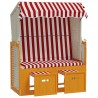Strandkorb avec auvent résine tressée bois solide rouge blanc 568229568229