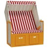 Strandkorb avec auvent résine tressée bois solide rouge blanc 568229568229