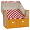 Strandkorb avec auvent résine tressée bois solide rouge blanc 568229568229