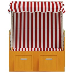 Strandkorb avec auvent résine tressée bois solide rouge blanc 568229568229