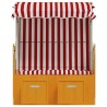 Strandkorb avec auvent résine tressée bois solide rouge blanc 568229568229
