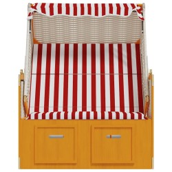 Strandkorb avec auvent résine tressée bois solide rouge blanc 568229568229