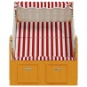 Strandkorb avec auvent résine tressée bois solide rouge blanc 568229568229