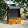 Strandkorb avec auvent résine tressée et bois solide anthracite 568230568230