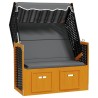 Strandkorb avec auvent résine tressée et bois solide anthracite 568230568230