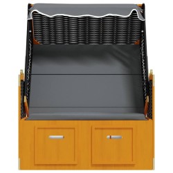 Strandkorb avec auvent résine tressée et bois solide anthracite 568230568230