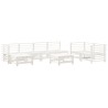 Salon de jardin 8 pcs Blanc Bois de pin massif 568231568231