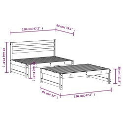 Salon de jardin 2 pcs bois de pin massif 568232568232