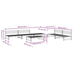 Salon de jardin 6 pcs bois de pin imprégné 568235568235