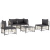 Salon de jardin 5 pcs avec coussins anthracite résine tressée 568237568237