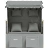 Strandkorb avec coussins Résine tressée et bois solide Gris 568238568238