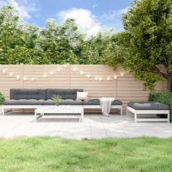 Salon de jardin 5 pcs blanc bois massif de pin 568239568239