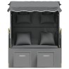 Strandkorb avec coussin poly rotin bois solide anthracite noir 568240568240